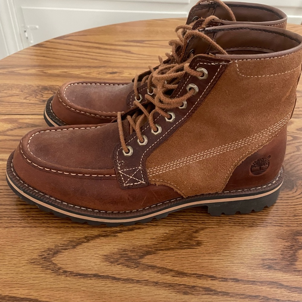 Timberland Brown Moc-Toe Leather Boots